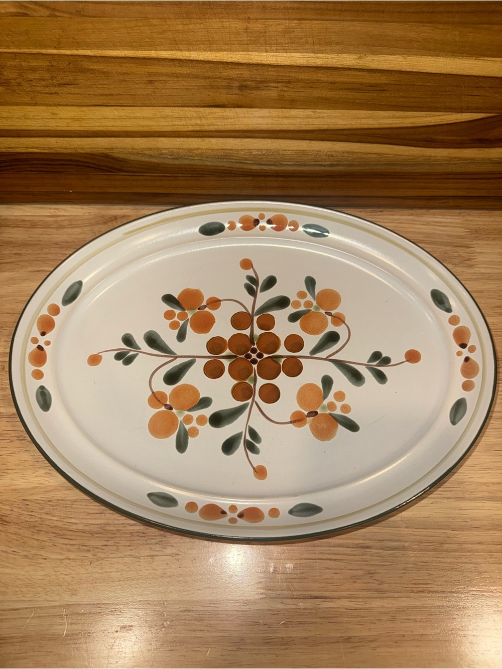 Noritake Stoneware Bliss 14" Oval Meat or Serving Platter floral vintage